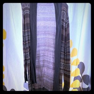 Long lightweight open front cardigan